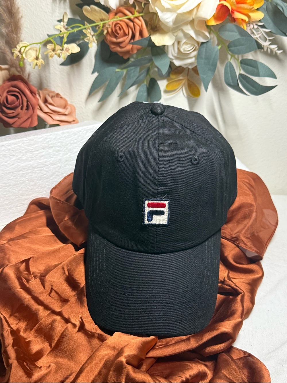 Fila Black Hat with Red & Blue Embroidered Logo